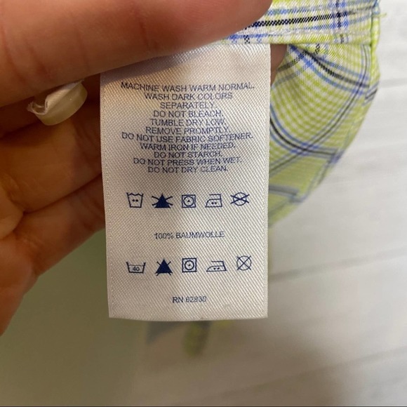 Lands End No Iron Shirt Womens Pinpoint Oxford Button Down Long Sleeve Green 16P - Picture 6 of 9